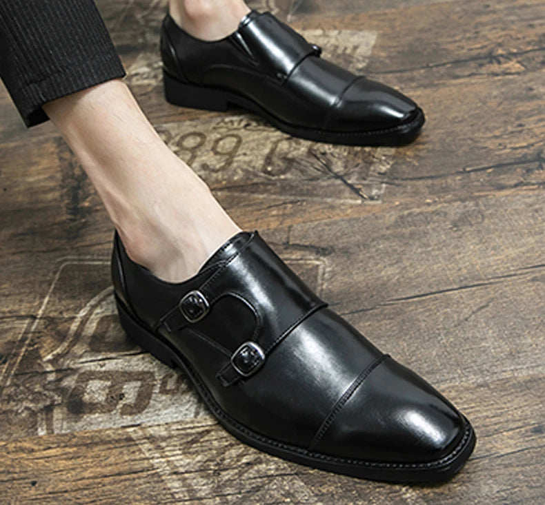 Fashion Designer Formal Slip On Men Dress Shoes New Classic Leather Oxfords For Wedding Party Business Flat Shoes Men's Loafers