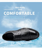 Men's Business Formal Hollow out Brogue Shoes Wedding Casual British Style Leather Shoes Rubber Sole Adult Daily Wear