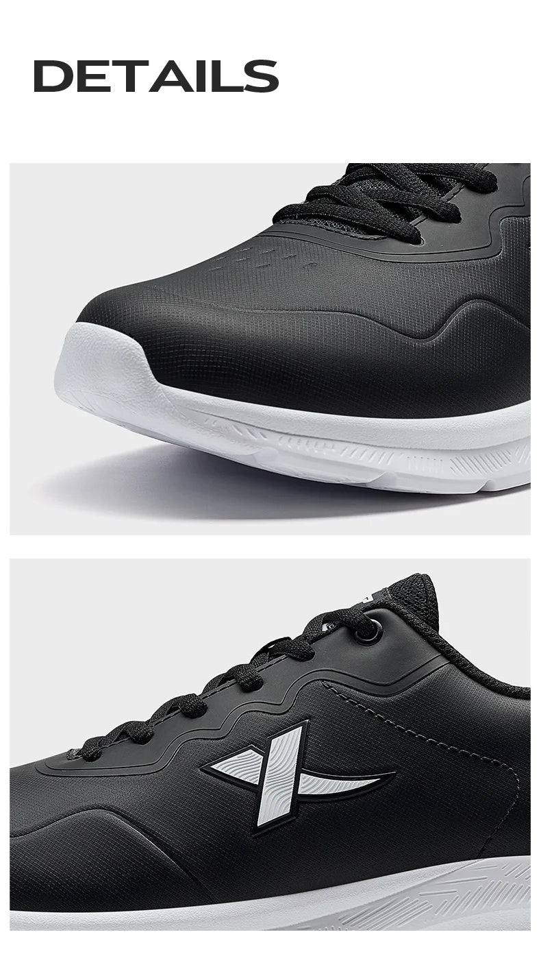 Xtep Running Shoes For Men 2024 Winter Leather Waterproof Sports Shoes Cushioning Wear-Resistant Jogging Sneakers 876419110051
