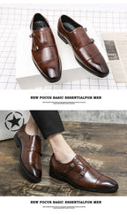 Fashion Designer Formal Slip On Men Dress Shoes New Classic Leather Oxfords For Wedding Party Business Flat Shoes Men's Loafers