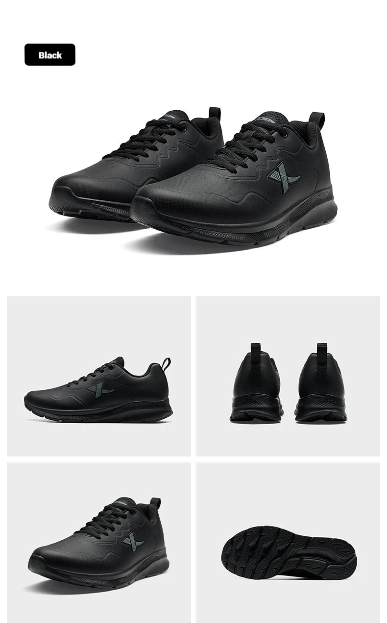 Xtep Running Shoes For Men 2024 Winter Leather Waterproof Sports Shoes Cushioning Wear-Resistant Jogging Sneakers 876419110051
