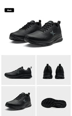 Xtep Running Shoes For Men 2024 Winter Leather Waterproof Sports Shoes Cushioning Wear-Resistant Jogging Sneakers 876419110051