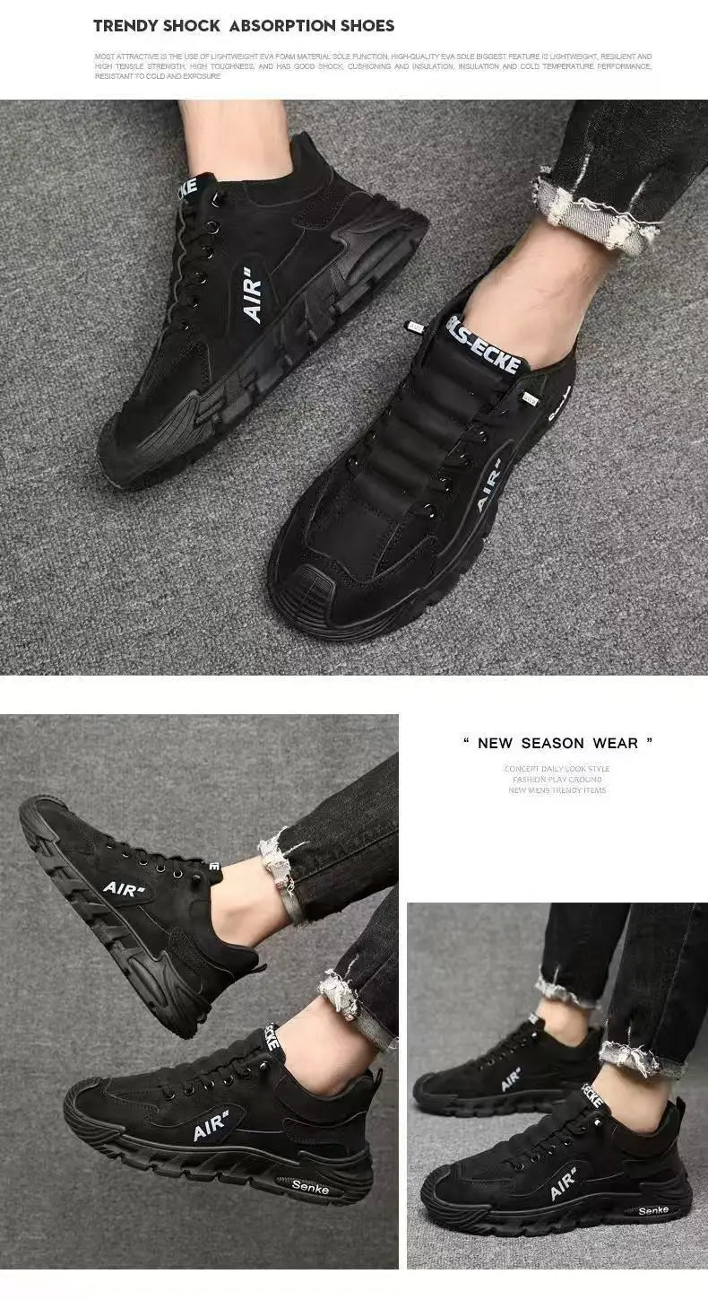 Men's Lightweight Sport Work oes Spring Construction Site Waterproof Non-Slip Wear-Resistant Slip-On Office Work Se oes