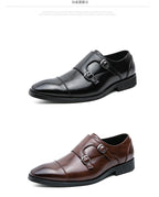 Fashion Designer Formal Slip On Men Dress Shoes New Classic Leather Oxfords For Wedding Party Business Flat Shoes Men's Loafers