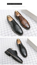 Handmade Mens Wingtip Oxford Shoes Grey Leather Brogue Men's Dress Shoes Classic Business Formal Shoes for Men Zapatillas Hombre