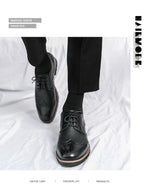 Handmade Mens Wingtip Oxford Shoes Grey Leather Brogue Men's Dress Shoes Classic Business Formal Shoes for Men Zapatillas Hombre