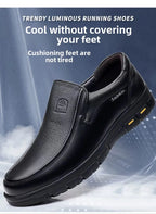 Genuine Leather Men's Shoes Slip-On Driving Shoes Casual Breathable Soft Bottom Anti-Slip Spring Autumn Seasonal Business Formal