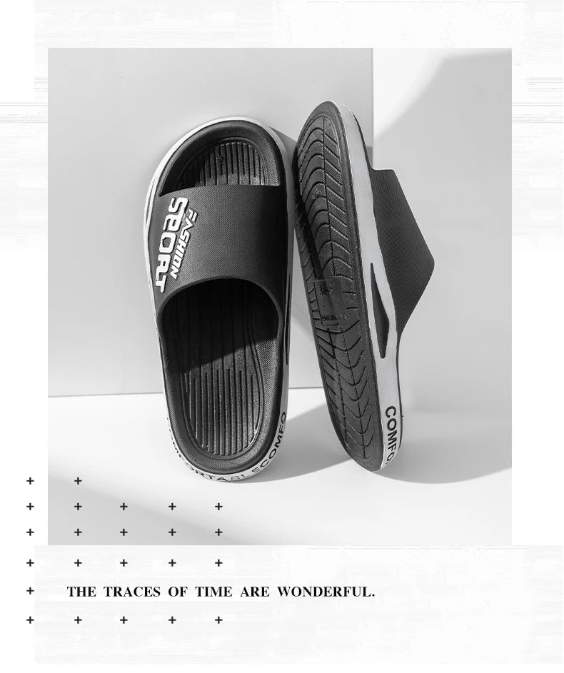 2025 new men's slippers summer PVC men's soft slippers outdoor sports thick anti slip cool slippers beach bathroom home sandals