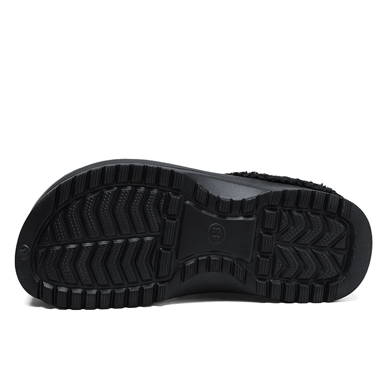 Fashion Winter Men's Warm Slippers Cotton Slippers Waterproof Indoor Outdoor Warm Shoes Men Bedroom Home Plush Warm Slippers