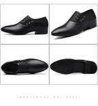 Men Leather Casual Shoes Slip-on Business Dress Shoes All-Match Wedding Shoes Shock-Absorbing Footwear Wear-Resistant Size 38-48