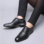 Men's Classic Retro Brogue Shoes Mens Lace-Up Leather Dress Business Office Flats Men Wedding Party Oxfords EUR Sizes 38-48