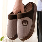 2023 New Winter Fleece-lined Cotton Slippers For Men Women Home Use Non-slip Thick Bottom Indoor Outdoor Wear Couples Warm