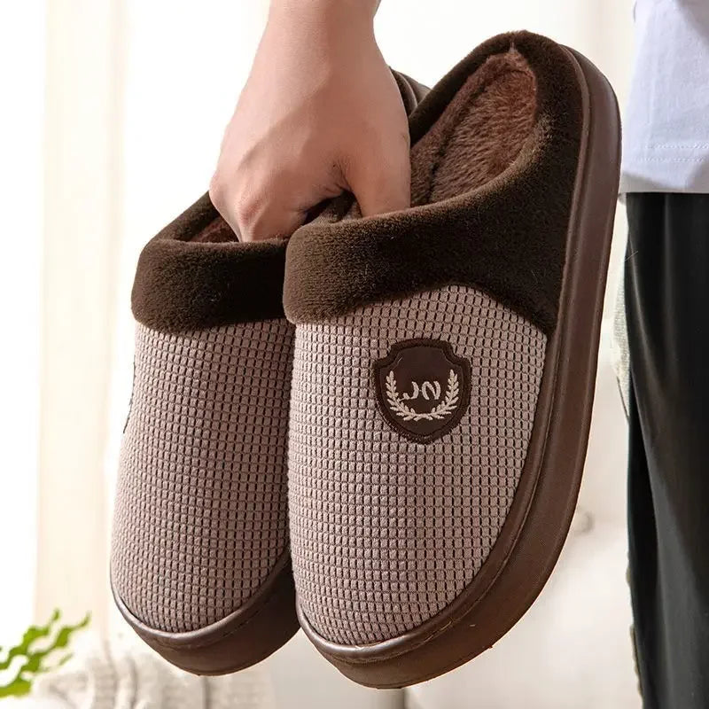 2023 New Winter Fleece-lined Cotton Slippers For Men Women Home Use Non-slip Thick Bottom Indoor Outdoor Wear Couples Warm