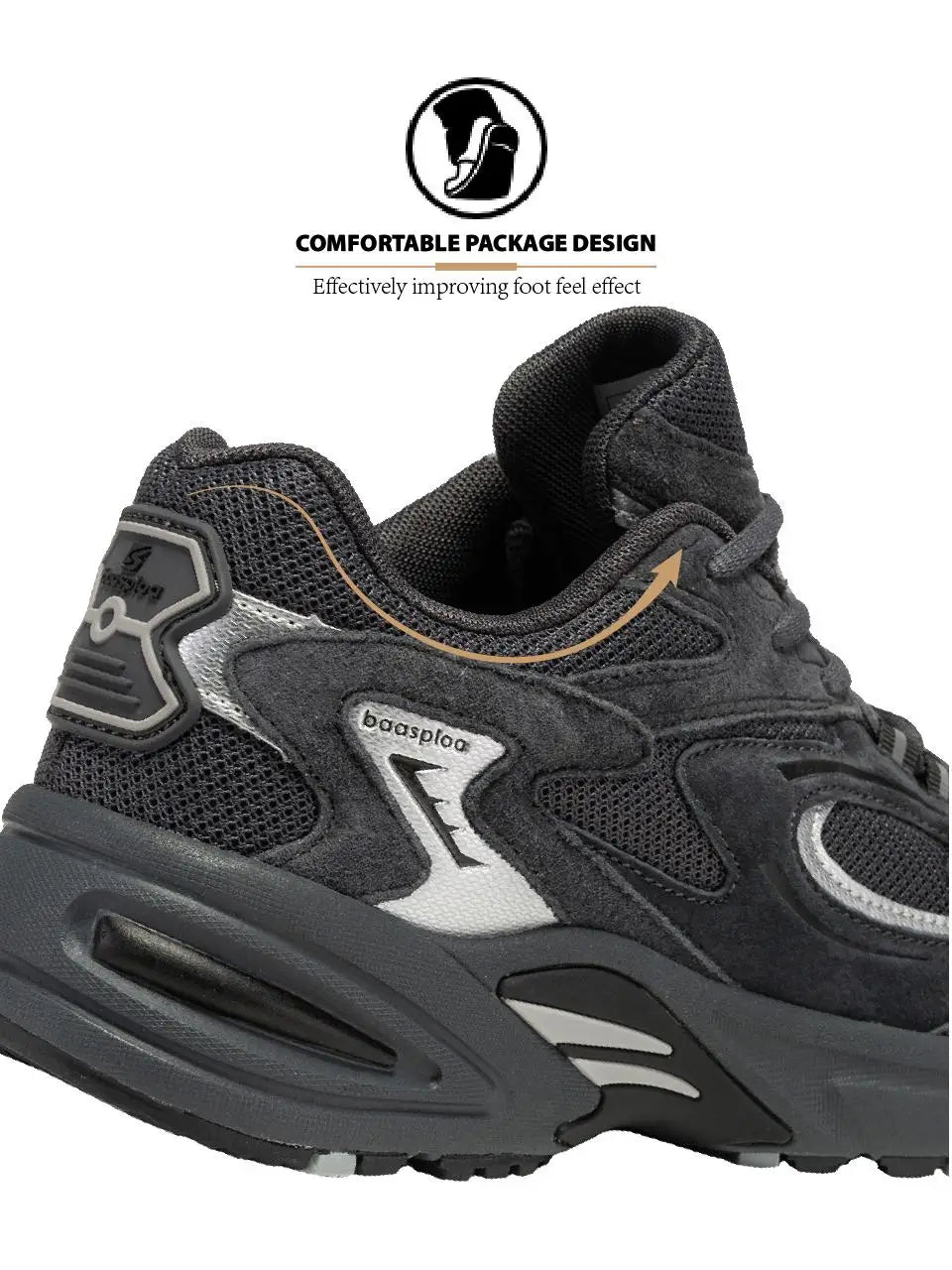 Bassploa Men Running Shoes New Casual Mesh Breathable Lace-Up Sport Shoes Male Fashion Lightweight Non-Slip Walking Shoes