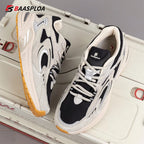 Bassploa Men Running Shoes New Casual Mesh Breathable Lace-Up Sport Shoes Male Fashion Lightweight Non-Slip Walking Shoes