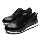 Luxury Business Casual Genuine Natural Cowhide Leather Men's Oxford Sneakers Spring Autumn Crocodile Pattern Anti-slip Footwear