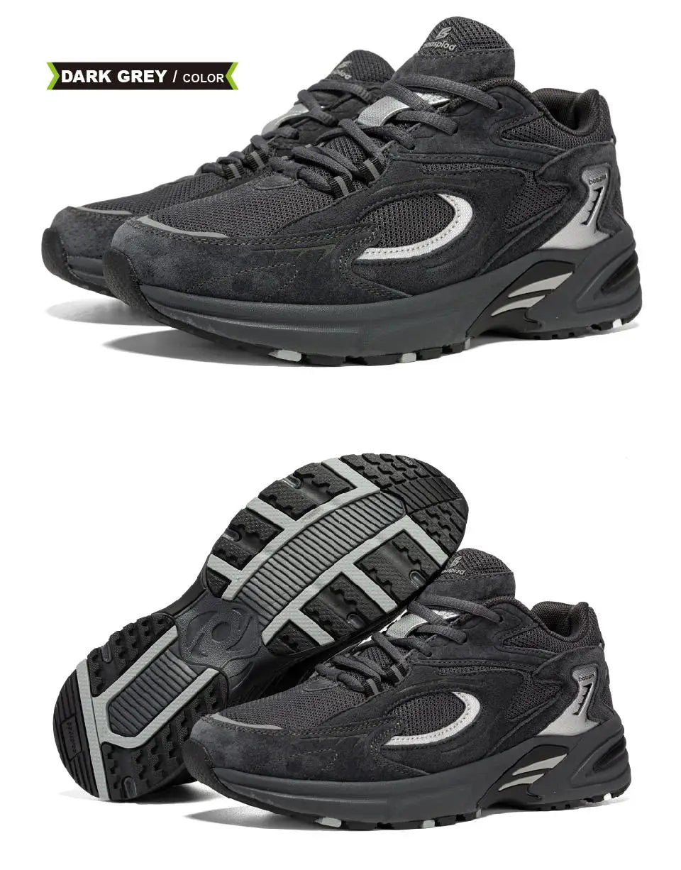 Bassploa Men Running Shoes New Casual Mesh Breathable Lace-Up Sport Shoes Male Fashion Lightweight Non-Slip Walking Shoes