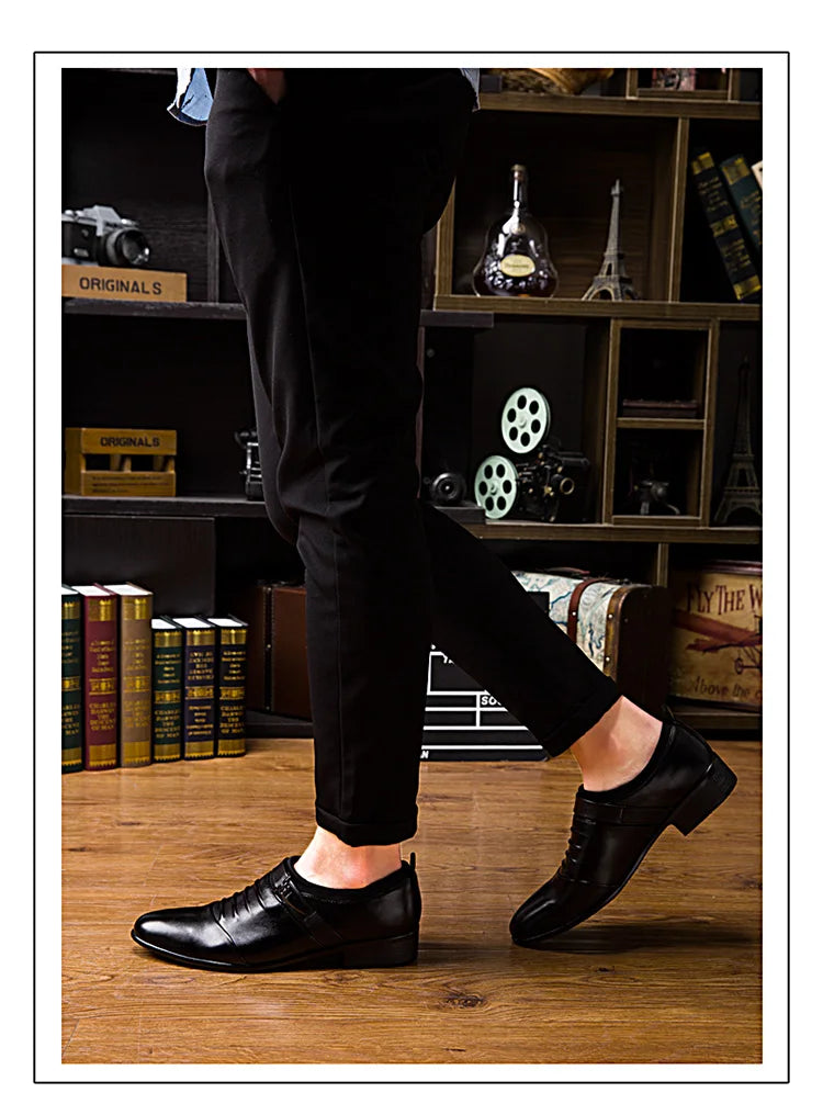 Cheap White Men's Dress Shoes Pointed-Toe Slip-On Leather Shoes Man Big Size 38-48 Casual Business Shoes Men zapatos para hombre