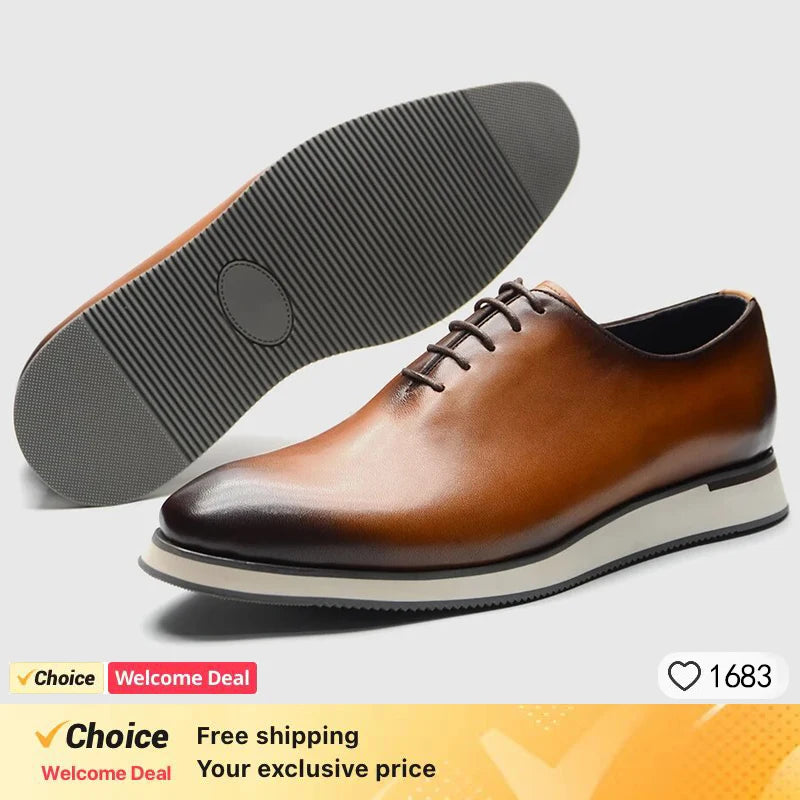 European Luxury Men Sneakers Genuine Cow Leather Monk Strap Basic Double Buckles Wingtip Brogue Casual Office Party Mens Shoes