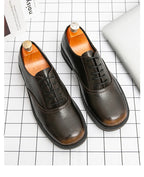 New Spring Autumn Fashion Men Shoes Men Leather Oxfords Shoes Casual Lace-up Formal Business Wedding Dress Shoes Big Size 38-46