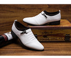 Cheap White Men's Dress Shoes Pointed-Toe Slip-On Leather Shoes Man Big Size 38-48 Casual Business Shoes Men zapatos para hombre