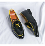 HKDQ Fashion Purple Men's Dress Shoes Trendy Slip-on Social Elegant Evening Shoes Man Lightweight Leather Loafers Shoes For Men
