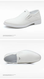 2025 Spring Autumn Men's Dress Shoes Fashion Casual Cow Leather British Pointed Toe Black and White New Designer Shoes Male