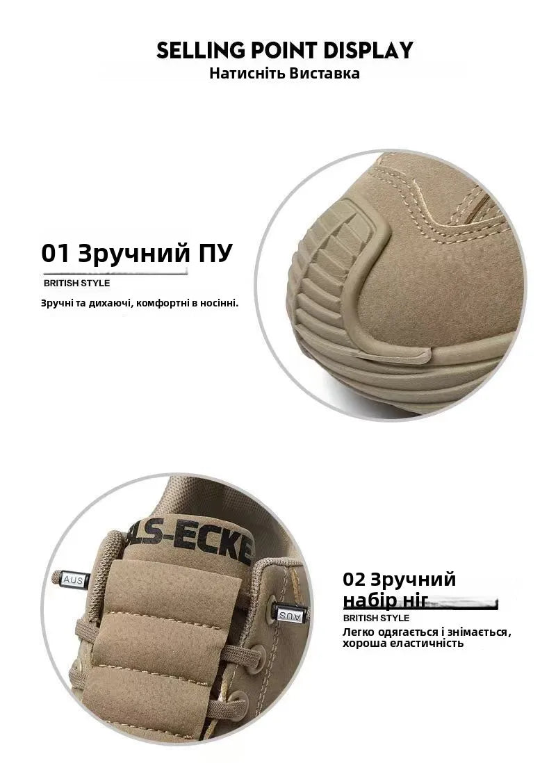 Men's Lightweight Sport Work oes Spring Construction Site Waterproof Non-Slip Wear-Resistant Slip-On Office Work Se oes