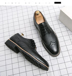 Handmade Mens Wingtip Oxford Shoes Grey Leather Brogue Men's Dress Shoes Classic Business Formal Shoes for Men Zapatillas Hombre