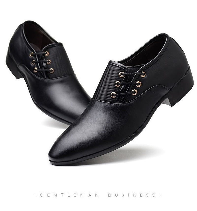Men Leather Casual Shoes Slip-on Business Dress Shoes All-Match Wedding Shoes Shock-Absorbing Footwear Wear-Resistant Size 38-48