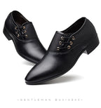 Men Leather Casual Shoes Slip-on Business Dress Shoes All-Match Wedding Shoes Shock-Absorbing Footwear Wear-Resistant Size 38-48
