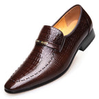Classic Dress Shoes for Men Leather Shoes PU Crocodile Business Casual Formal Sneakers Plus Size Office Wedding Party Oxfords