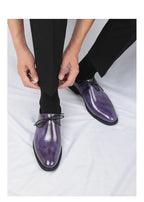 Fashion Purple Dress Shoes Man Party Shoes Casual Business Leather Shoes for Men Comfortable Pointed Toe Men's Formal Shoes 2025