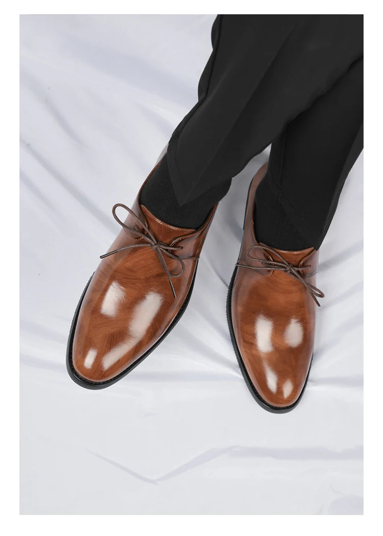 Fashion Purple Dress Shoes Man Party Shoes Casual Business Leather Shoes for Men Comfortable Pointed Toe Men's Formal Shoes 2025