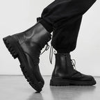 Men's High-quality British Chelsea Luxury Leather Fashion Workwear Motorcycle Trendy Shoes Platform Spring Black Men's Shoes