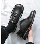 New Spring Autumn Fashion Men Shoes Men Leather Oxfords Shoes Casual Lace-up Formal Business Wedding Dress Shoes Big Size 38-46