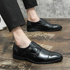 Fashion Designer Formal Slip On Men Dress Shoes New Classic Leather Oxfords For Wedding Party Business Flat Shoes Men's Loafers