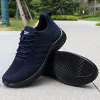 Men's Solid Lace-Up Casual Shoes, Lightweight Outdoor Sports Shoes Suitable for All Seasons Training and Exercise, Lightweight, Breathable and Non-Slip, Ideal for Leisure Walking Enthusiasts