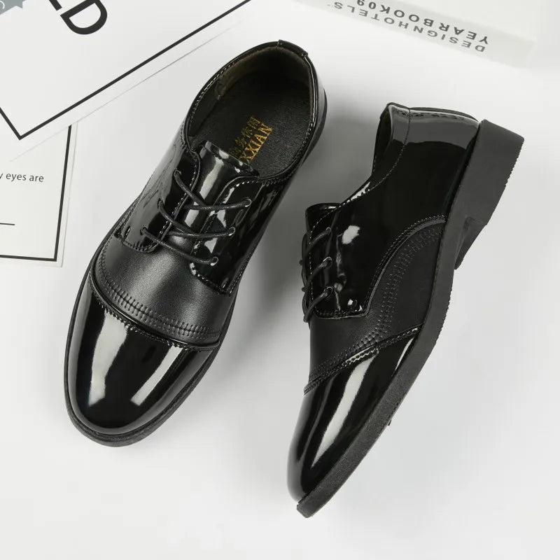 Youth Formal oes Men's Bla Suit oes Soft Bot Busin Interview Casual Wedding oes Leather round Toe Low Heel