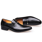 Classic Dress Shoes for Men Leather Shoes PU Crocodile Business Casual Formal Sneakers Plus Size Office Wedding Party Oxfords