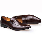 Classic Dress Shoes for Men Leather Shoes PU Crocodile Business Casual Formal Sneakers Plus Size Office Wedding Party Oxfords
