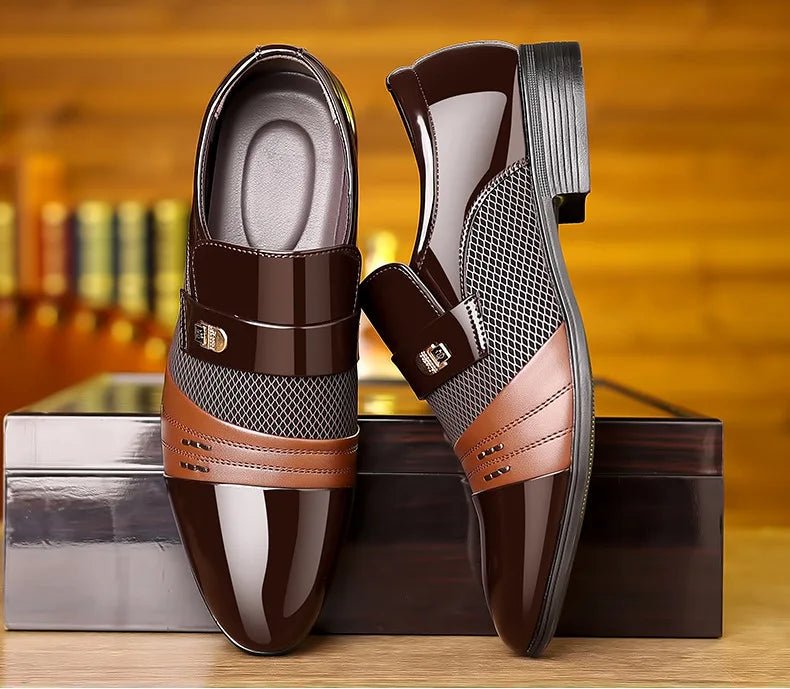 Oxford Shoes Men's Luxury Lacquer Wedding Shoe Pointed Toe Dress Shoes for Men Classic Business Men Leather Shoes Big Size 38-48