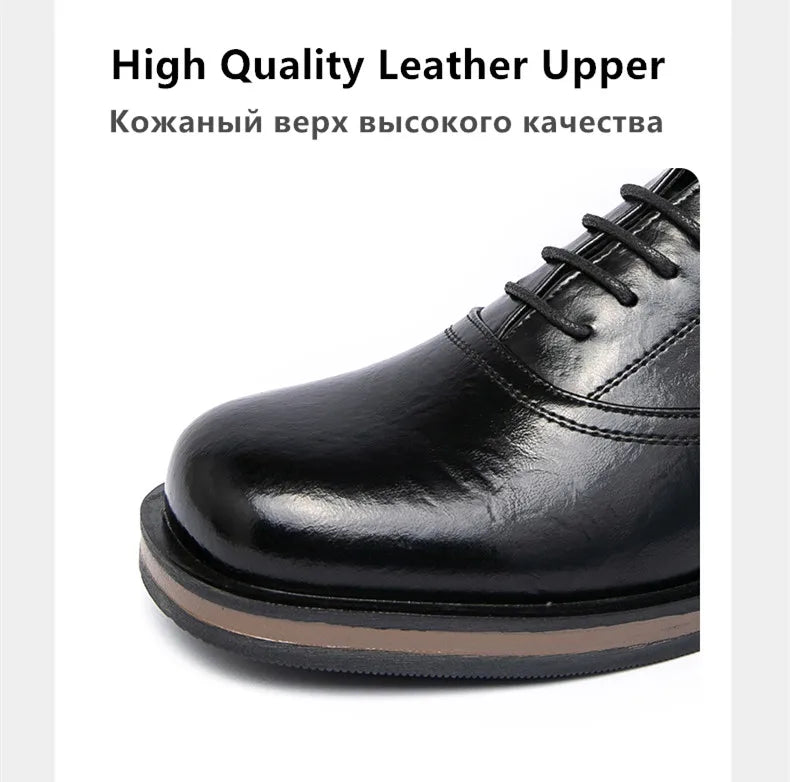 New Spring Autumn Fashion Men Shoes Men Leather Oxfords Shoes Casual Lace-up Formal Business Wedding Dress Shoes Big Size 38-46