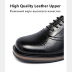 New Spring Autumn Fashion Men Shoes Men Leather Oxfords Shoes Casual Lace-up Formal Business Wedding Dress Shoes Big Size 38-46
