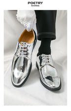 Luxury Silver Man Patent Leather Shoes Large Size 38-50 Party Dress Wedding Shoes Men Pointed toe Leather Shoes Designer Oxford