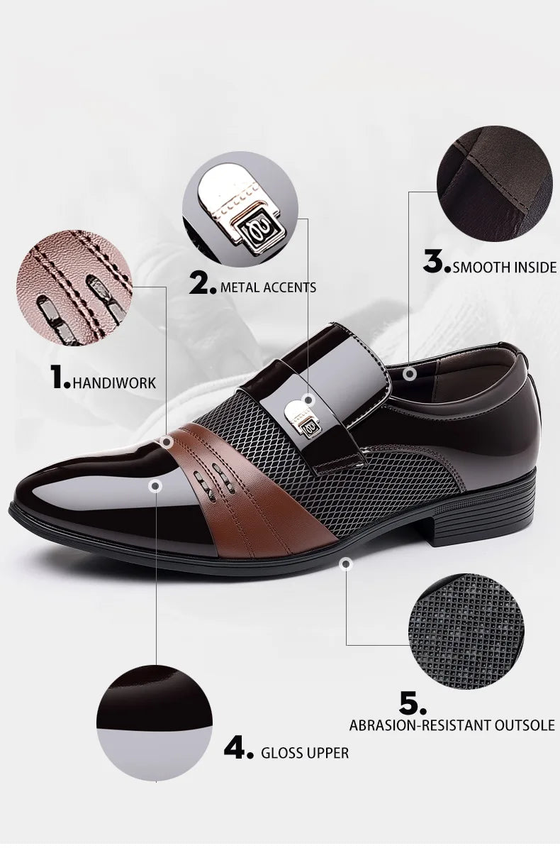 Oxford Shoes Men's Luxury Lacquer Wedding Shoe Pointed Toe Dress Shoes for Men Classic Business Men Leather Shoes Big Size 38-48