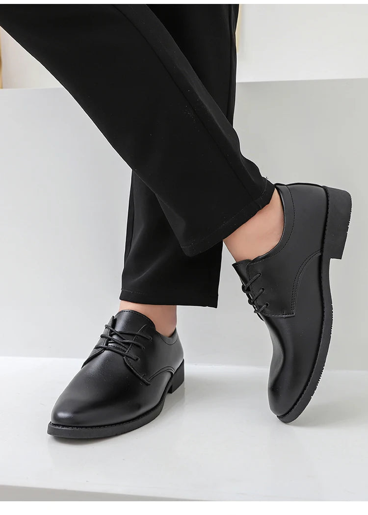 Youth Formal oes Men's Bla Suit oes Soft Bot Busin Interview Casual Wedding oes Leather round Toe Low Heel