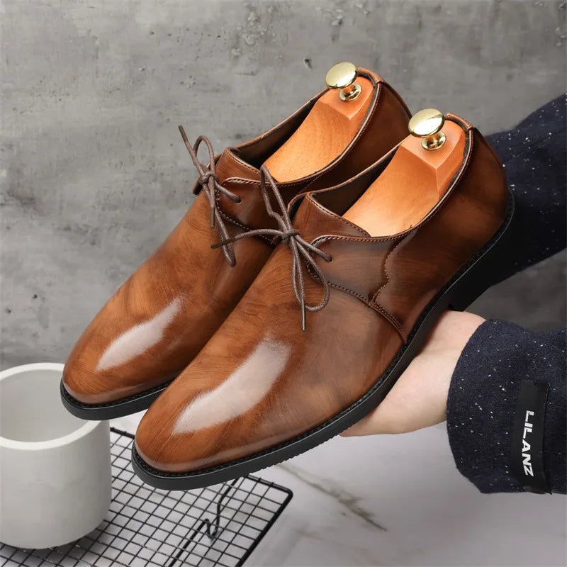Fashion Purple Dress Shoes Man Party Shoes Casual Business Leather Shoes for Men Comfortable Pointed Toe Men's Formal Shoes 2025