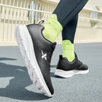 Xtep Running Shoes For Men 2024 Winter Leather Waterproof Sports Shoes Cushioning Wear-Resistant Jogging Sneakers 876419110051