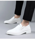 2025 Spring Autumn Men's Dress Shoes Fashion Casual Cow Leather British Pointed Toe Black and White New Designer Shoes Male